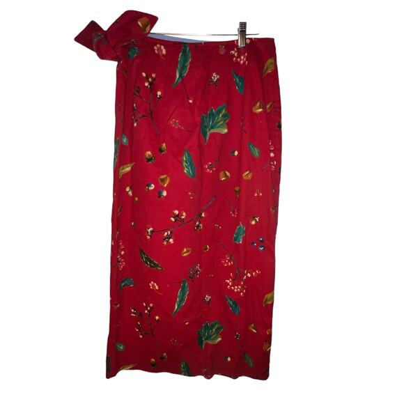 Coldwater Creek Fall berries and nuts Long autumn wrap cotton skirt women small - Picture 4 of 8